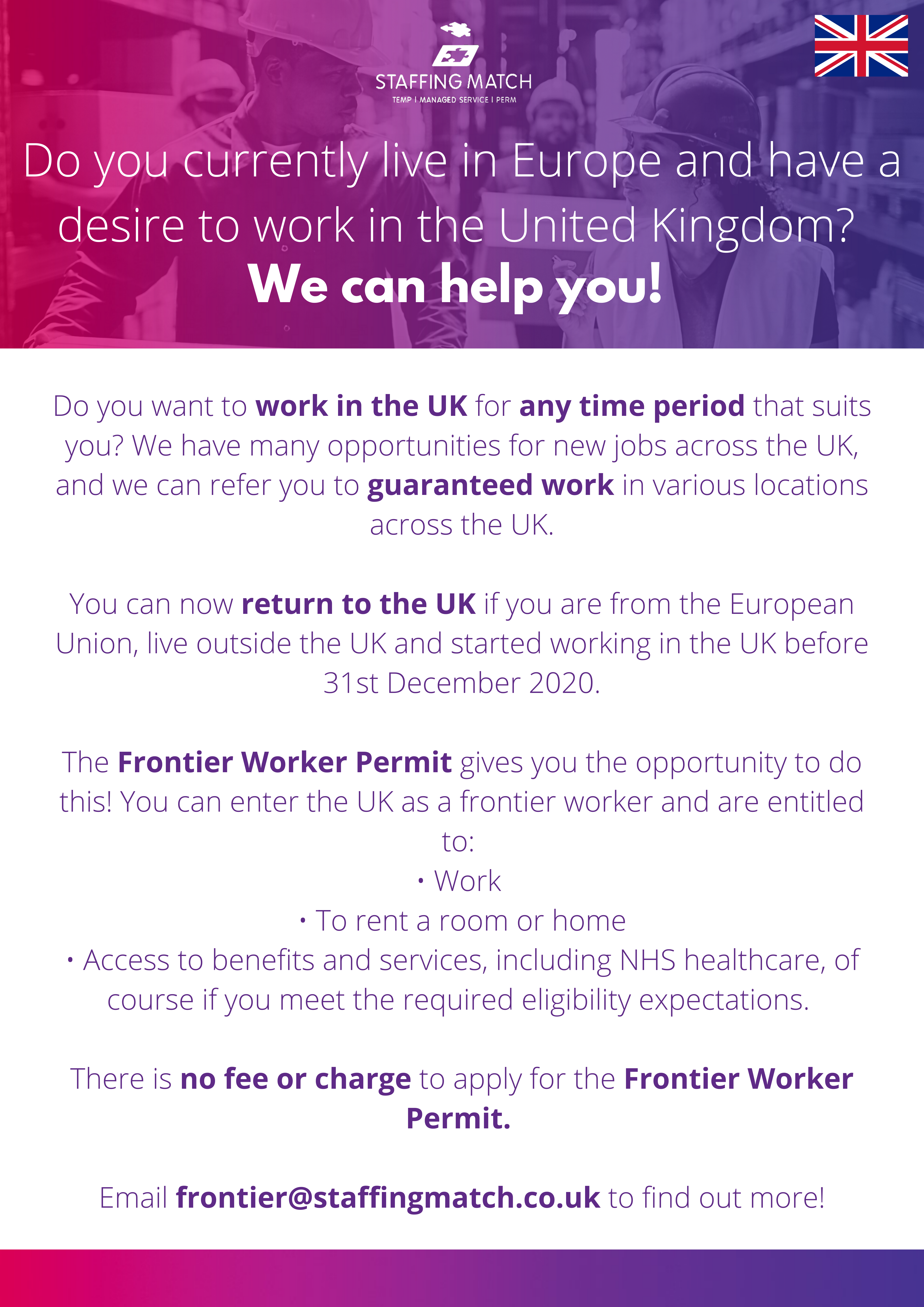 Frontier Worker Permit - English